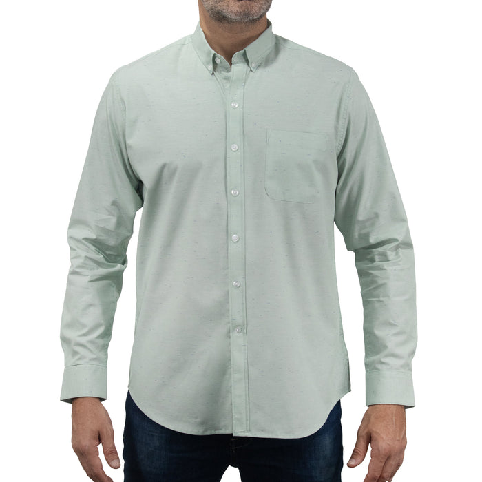 Camisa Lisa Verde con Manga Larga 100% Algodón 2505041