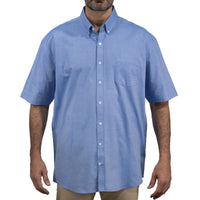 Camisa Azul Lisa con Manga Corta 100% Algodón 2505043 Talla Extra
