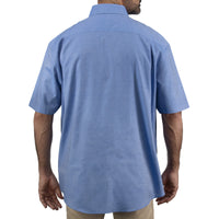 Camisa Azul Lisa con Manga Corta 100% Algodón 2505043 Talla Extra