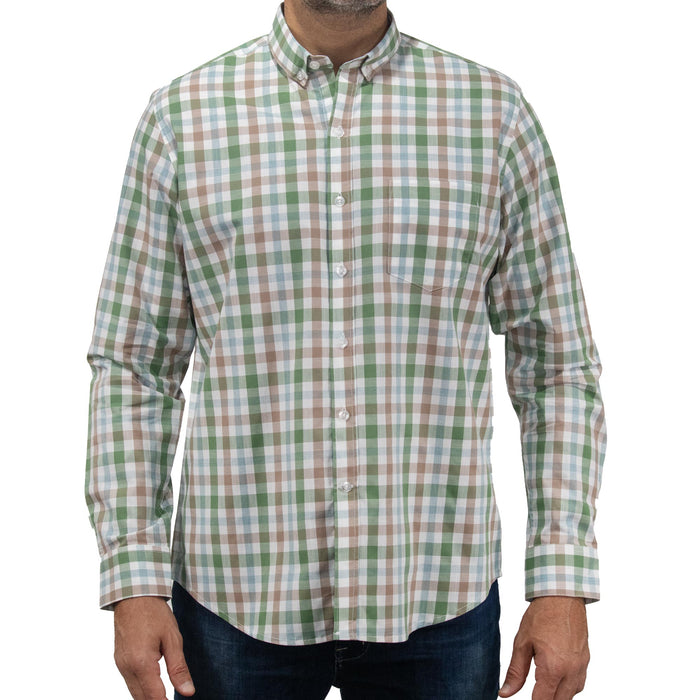Camisa Verde de Cuadros con Manga Larga 100% Algodón 2505046