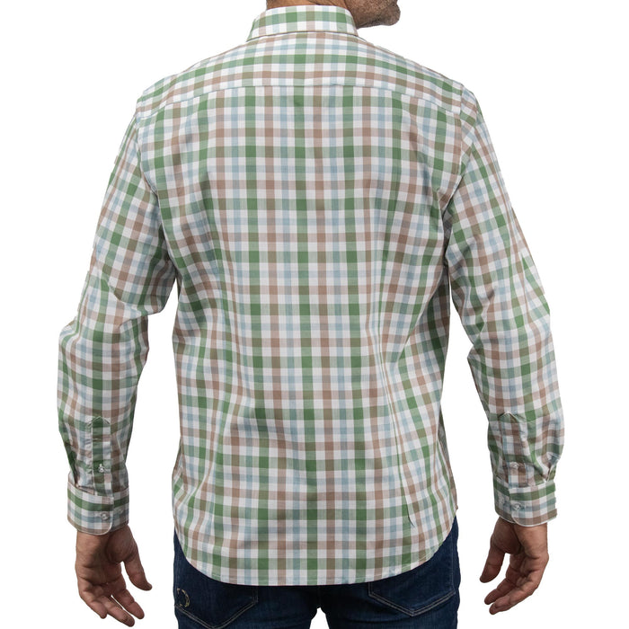 Camisa Verde de Cuadros con Manga Larga 100% Algodón 2505046