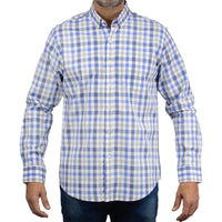 Camisa Cuadros Azul con Manga Larga 100% Algodón 2505047