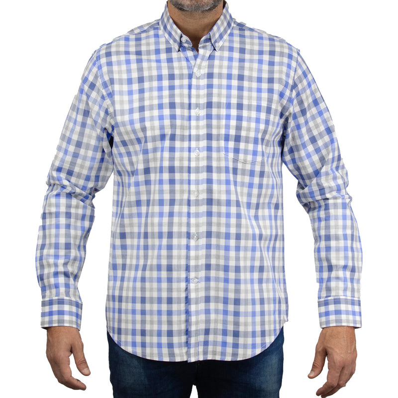 Camisa Cuadros Azul con Manga Larga 100% Algodón 2505047