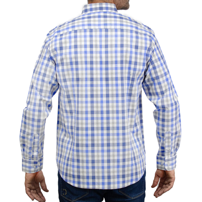 Camisa Cuadros Azul con Manga Larga 100% Algodón 2505047
