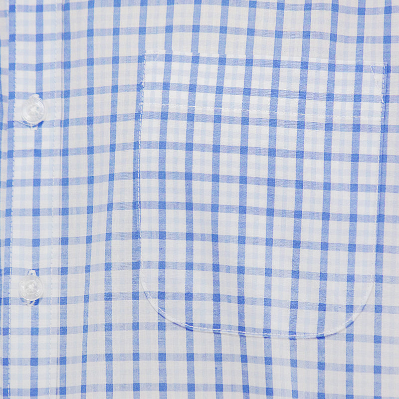 Camisa de Manga Corta Cuadros Azul 100% Algodón 2505048
