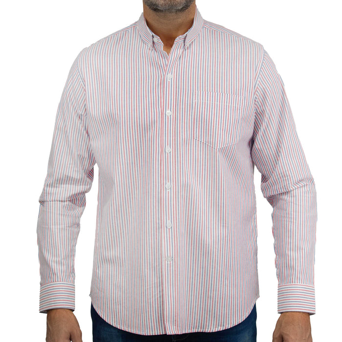 Camisa Rayas Roja con Manga Larga 100% Algodón 2505052