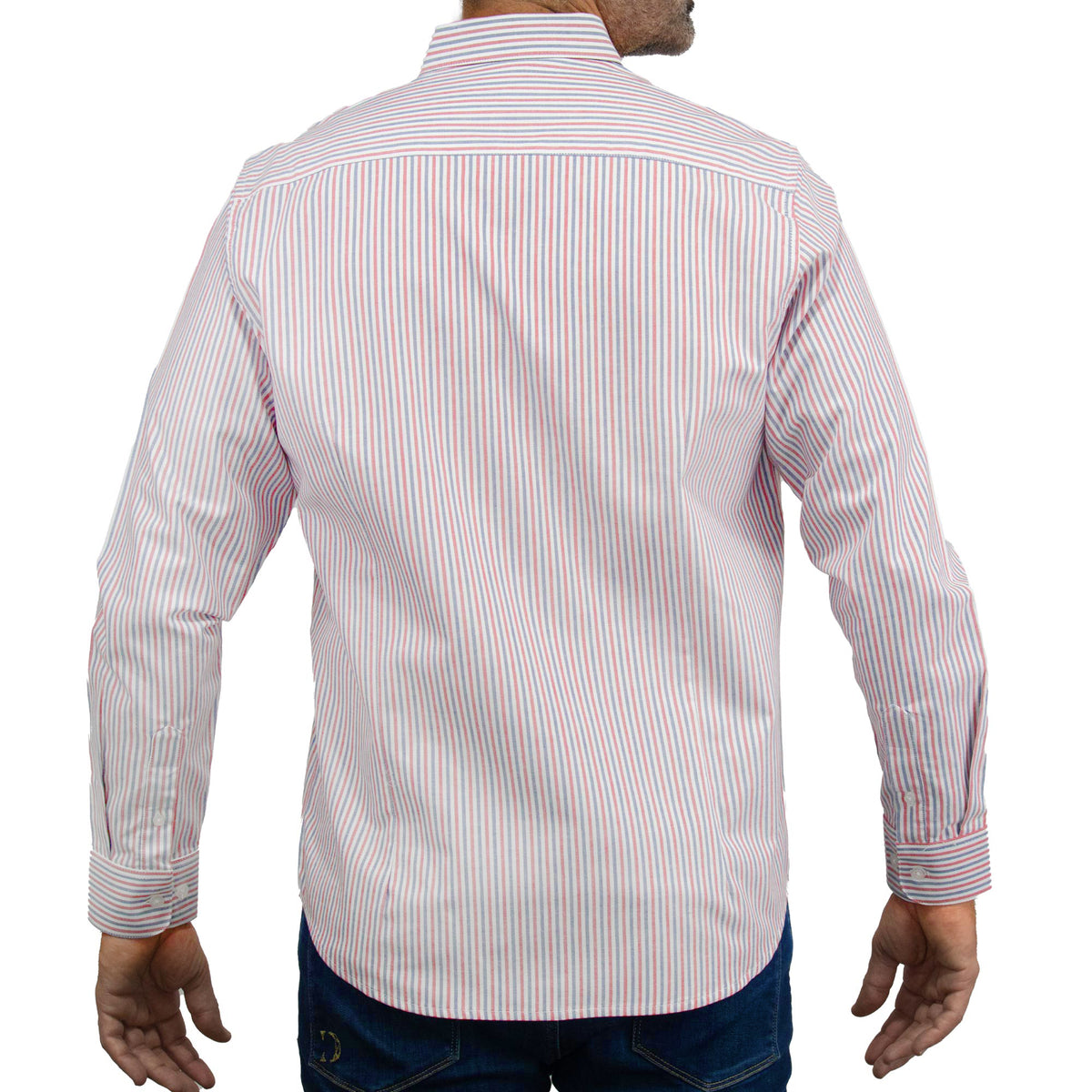 Camisa Rayas Roja con Manga Larga 100% Algodón 2505052