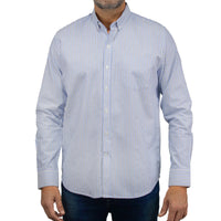 Camisa Rayas Azul con Manga Larga 100% Algodón 2505053