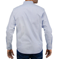 Camisa Rayas Azul con Manga Larga 100% Algodón 2505053