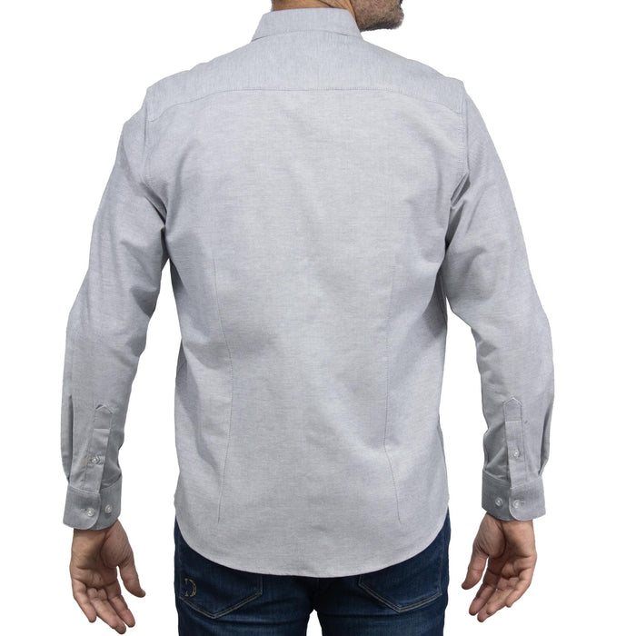 Camisa Gris Lisa con Manga Larga 100% Algodón 2505054