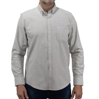 Camisa Lisa Gris con Manga Larga 100% Algodón 2505055