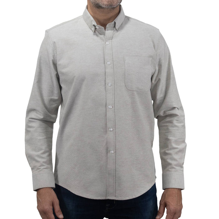 Camisa Lisa Gris con Manga Larga 100% Algodón 2505055