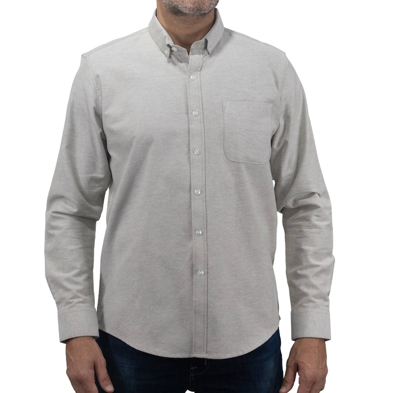 Camisa Lisa Gris con Manga Larga 100% Algodón 2505055