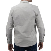 Camisa Lisa Gris con Manga Larga 100% Algodón 2505055