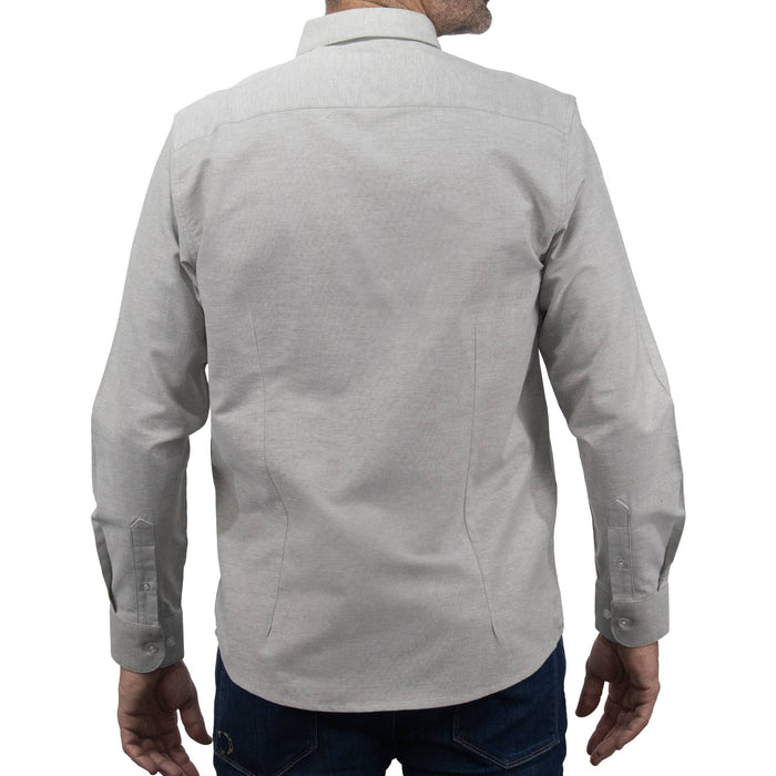 Camisa Lisa Gris con Manga Larga 100% Algodón 2505055