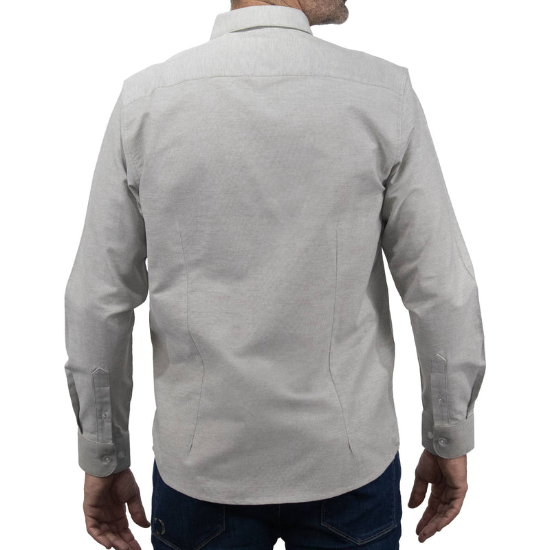 Camisa Lisa Gris con Manga Larga 100% Algodón 2505055