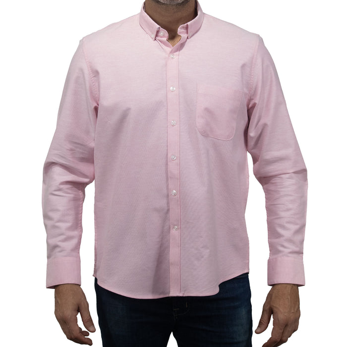 Camisa Lisa Rosa con Manga Larga 100% Algodón 2505056