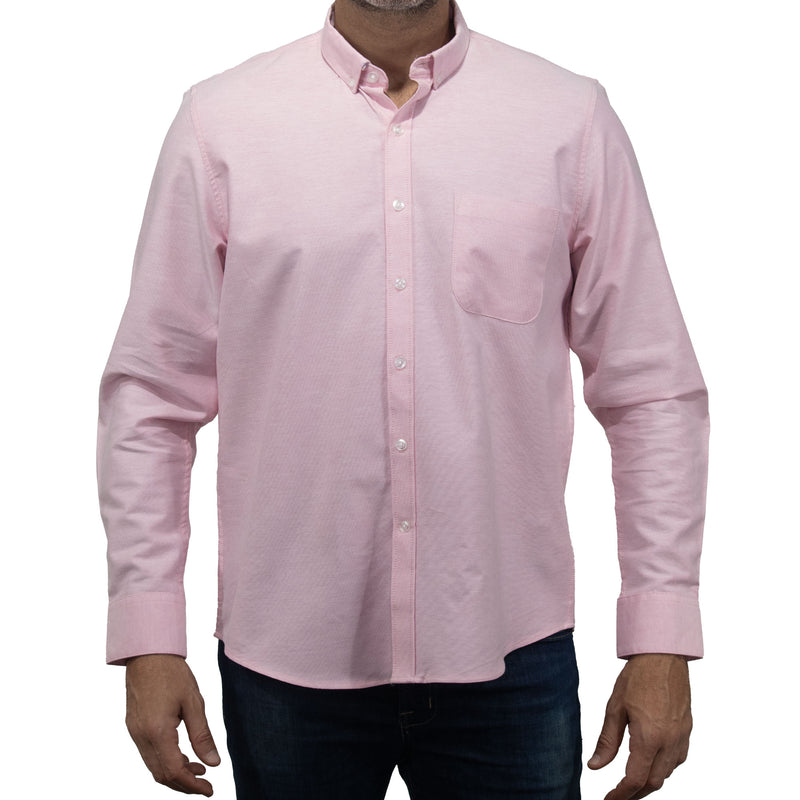 Camisa Lisa Rosa con Manga Larga 100% Algodón 2505056
