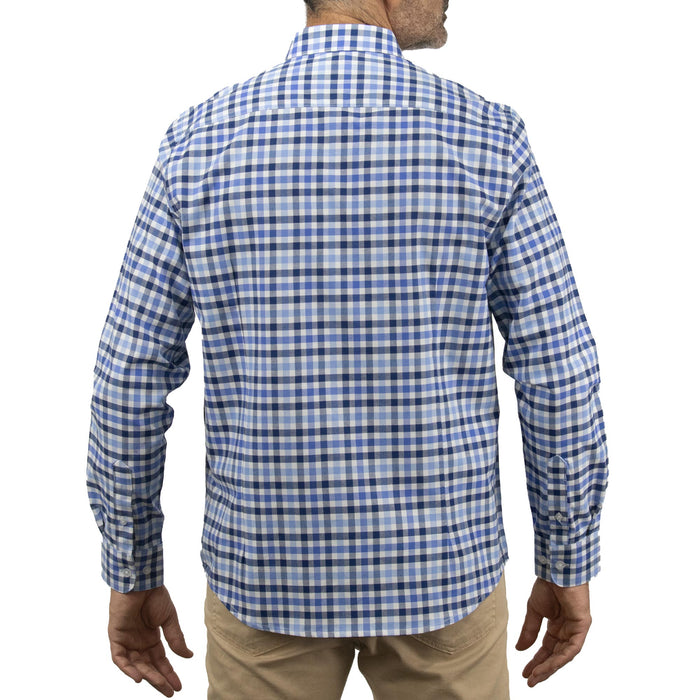 Camisa de Manga Larga Cuadros Azul 100% Algodón 2505058