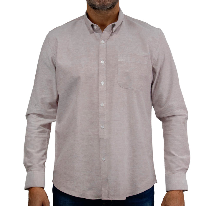 Camisa Gris Lisa con Manga Larga 100% Algodón 2505060