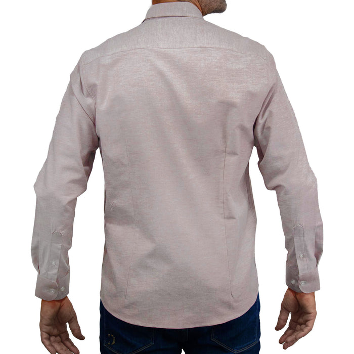 Camisa Gris Lisa con Manga Larga 100% Algodón 2505060