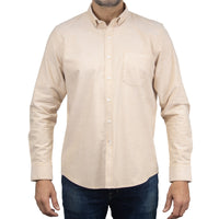 Camisa Caqui Lisa con Manga Larga 100% Algodón 2505061