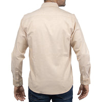 Camisa Caqui Lisa con Manga Larga 100% Algodón 2505061
