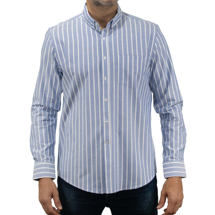 Camisa Rayas Azul con Manga Larga 100% Algodón 2505069