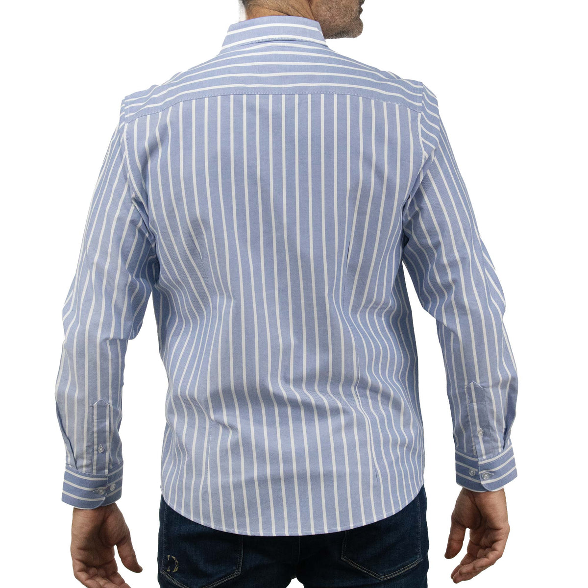 Camisa Rayas Azul con Manga Larga 100% Algodón 2505069