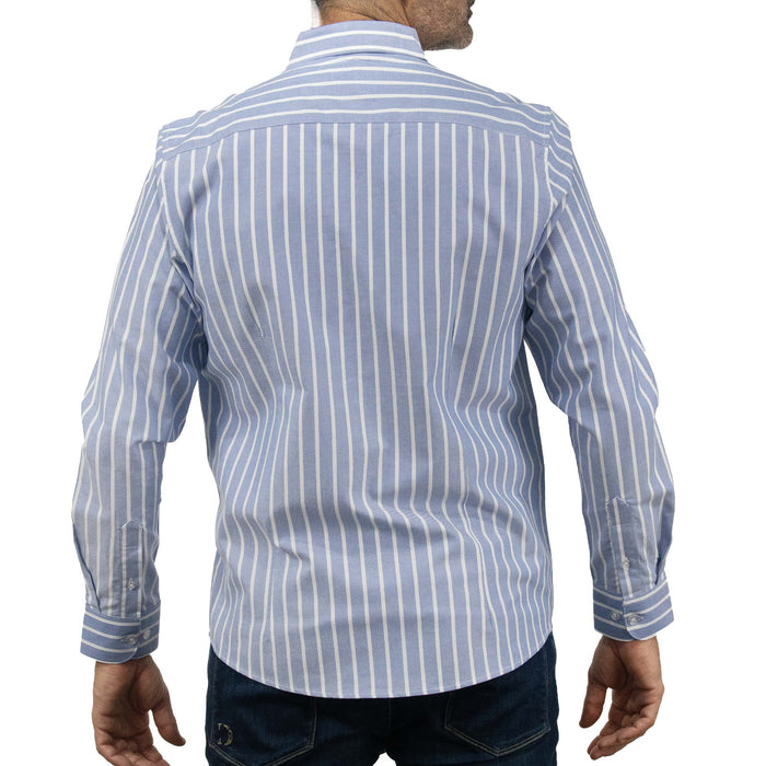 Camisa Rayas Azul con Manga Larga 100% Algodón 2505069