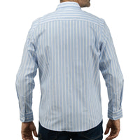 Camisa Rayas Azul con Manga Larga 100% Algodón 2505071
