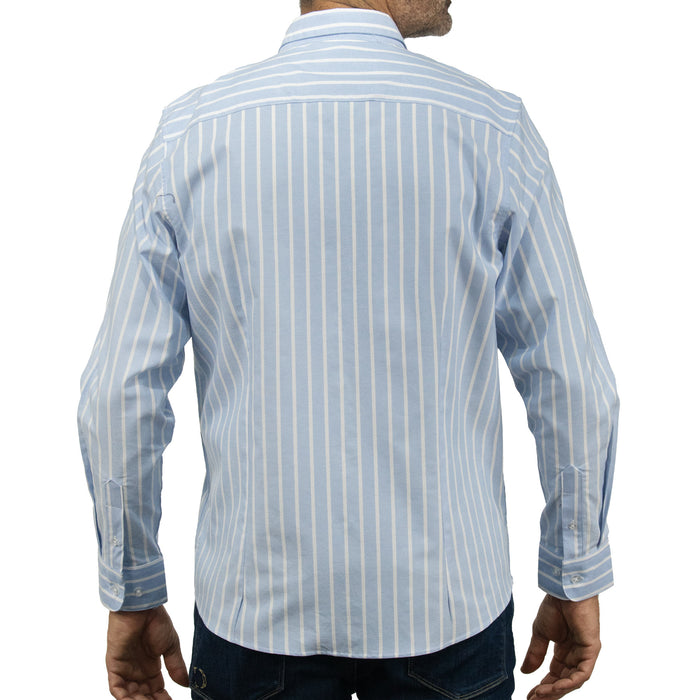 Camisa Rayas Azul con Manga Larga 100% Algodón 2505071