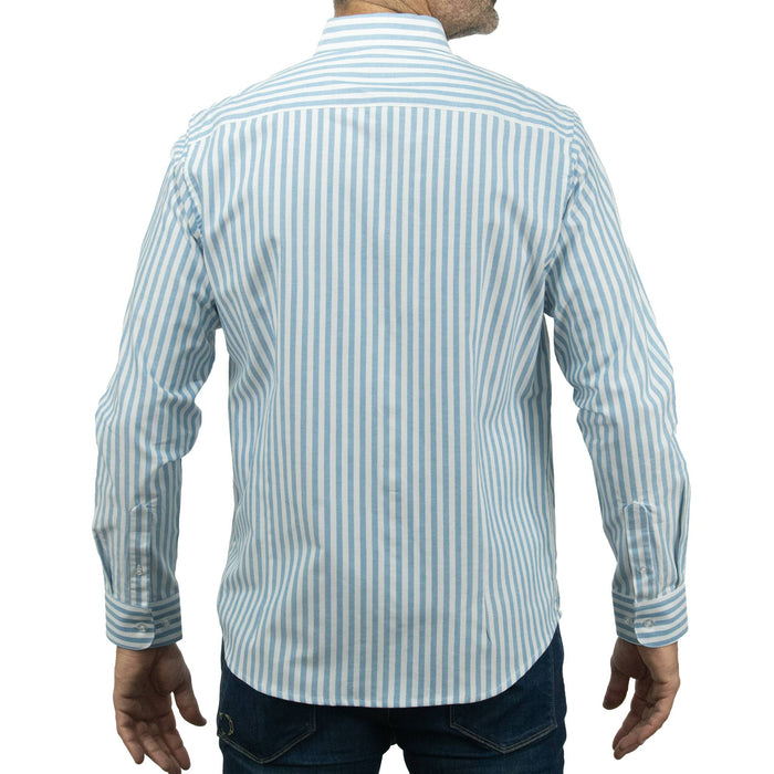 Camisa Rayas Azul con Manga Larga 100% Algodón 2505073