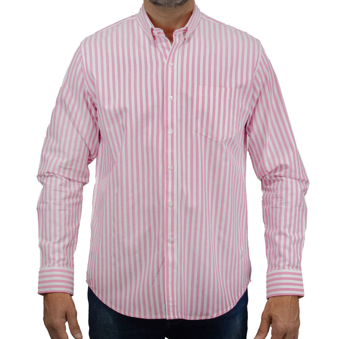 Camisa Rayas Rosa con Manga Larga 100% Algodón 2505074