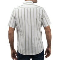 Camisa Rayas Verde con Manga Corta 100% Algodón 2505077