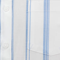 Camisa Rayas Blanca con Manga Corta 100% Algodón 2505078