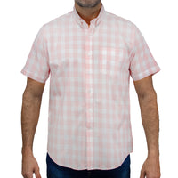 Camisa Cuadros Blanca con Manga Corta 100% Algodón 2505082