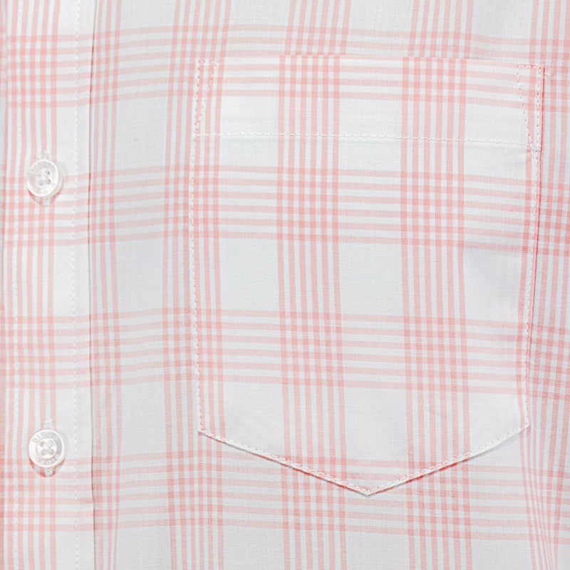Camisa Cuadros Blanca con Manga Corta 100% Algodón 2505082