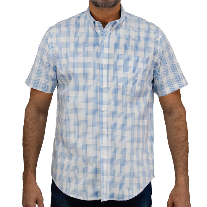 Camisa Cuadros Azul con Manga Corta 100% Algodón 2505083
