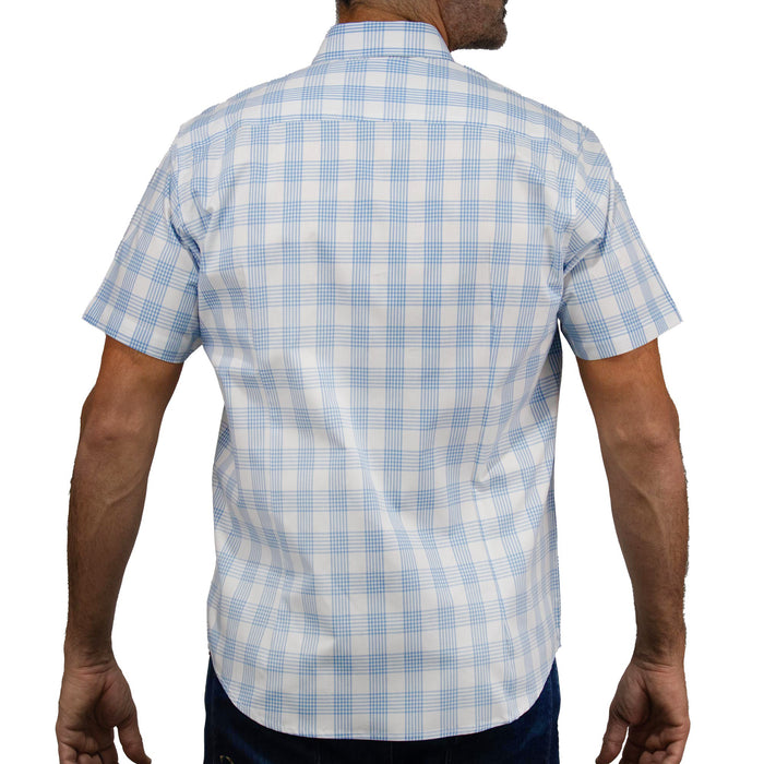 Camisa Cuadros Azul con Manga Corta 100% Algodón 2505083