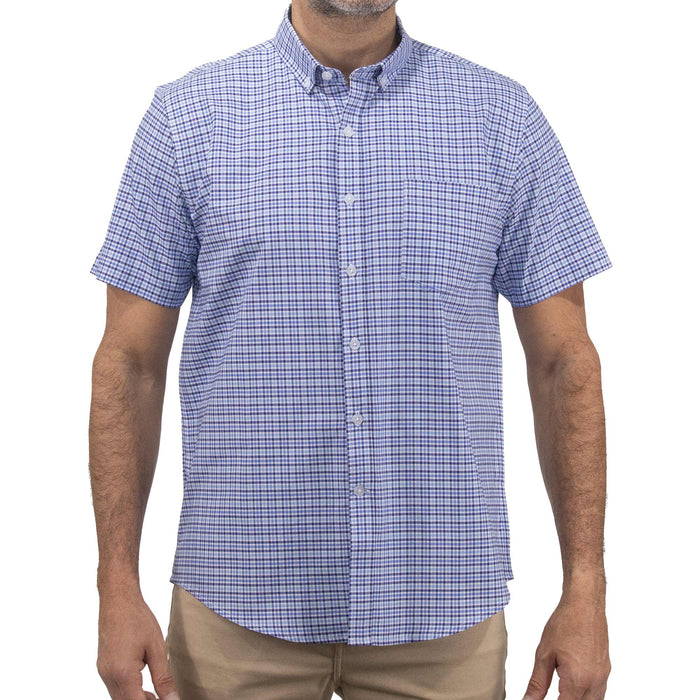 Camisa de Cuadros Azul con Manga Corta 100% Algodón 2505085