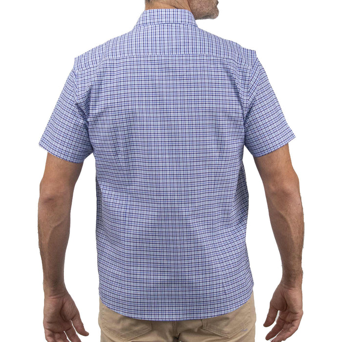 Camisa de Cuadros Azul con Manga Corta 100% Algodón 2505085