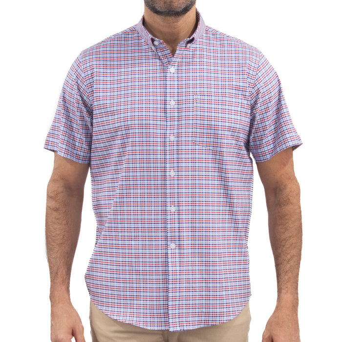 Camisa Roja de Cuadros con Manga Corta 100% Algodón 2505086