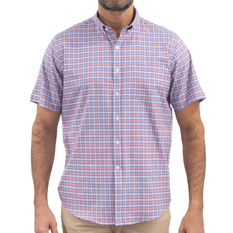 Camisa Roja de Cuadros con Manga Corta 100% Algodón 2505086