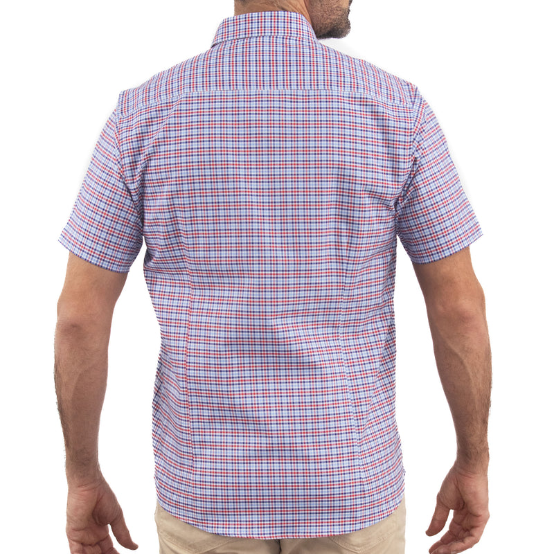 Camisa Roja de Cuadros con Manga Corta 100% Algodón 2505086