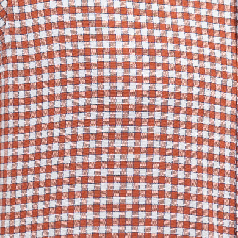 Camisa de Cuadros Naranja con Manga Corta 100% Algodón 2505090