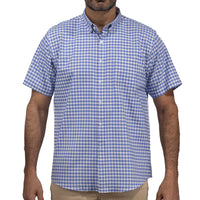 Camisa de Cuadros Azul con Manga Corta 100% Algodón 2505091