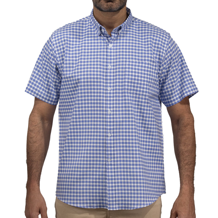 Camisa de Cuadros Azul con Manga Corta 100% Algodón 2505091