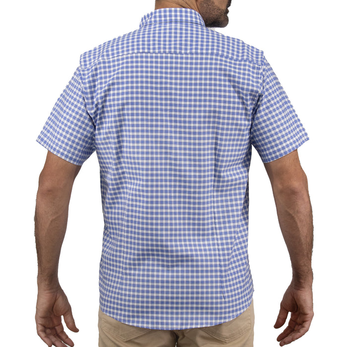 Camisa de Cuadros Azul con Manga Corta 100% Algodón 2505091