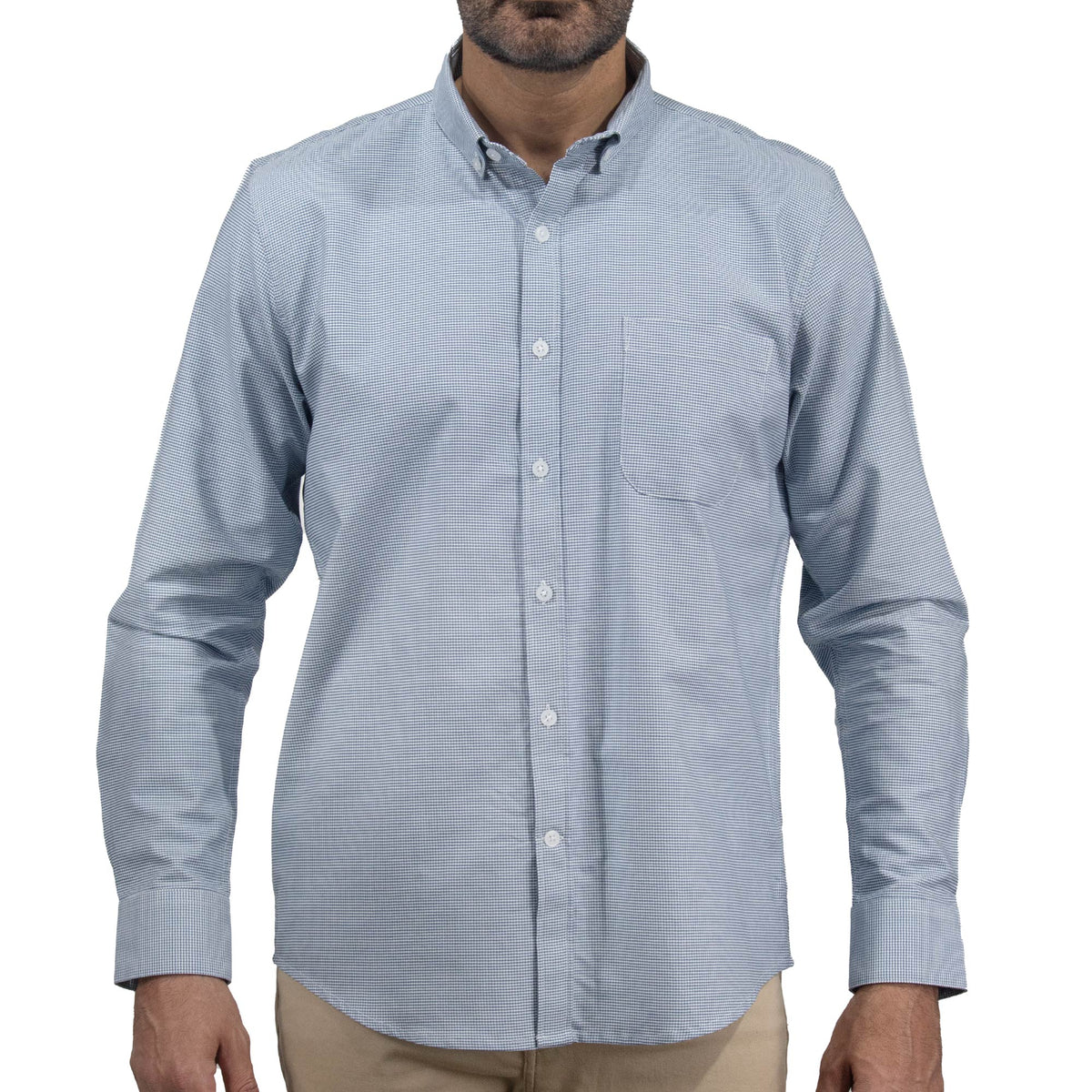 Camisa de Cuadros Azul con Manga Larga 100% Algodón 2505093